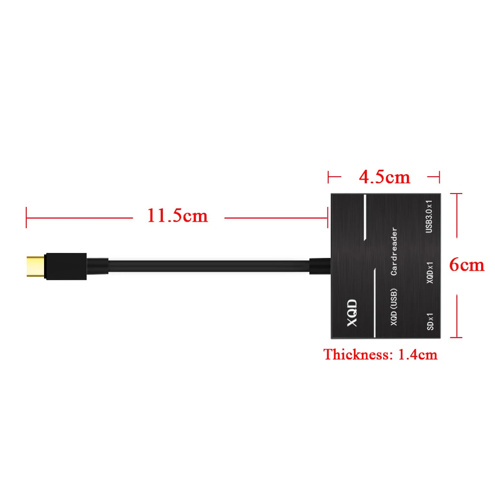 Black Type-C для XQD/SD карты высокоскоростной кард-ридер USB3.0 высокоскоростная камера компьютерный набор адаптер для sony серии G Lexar XQD карты - Цвет: Black