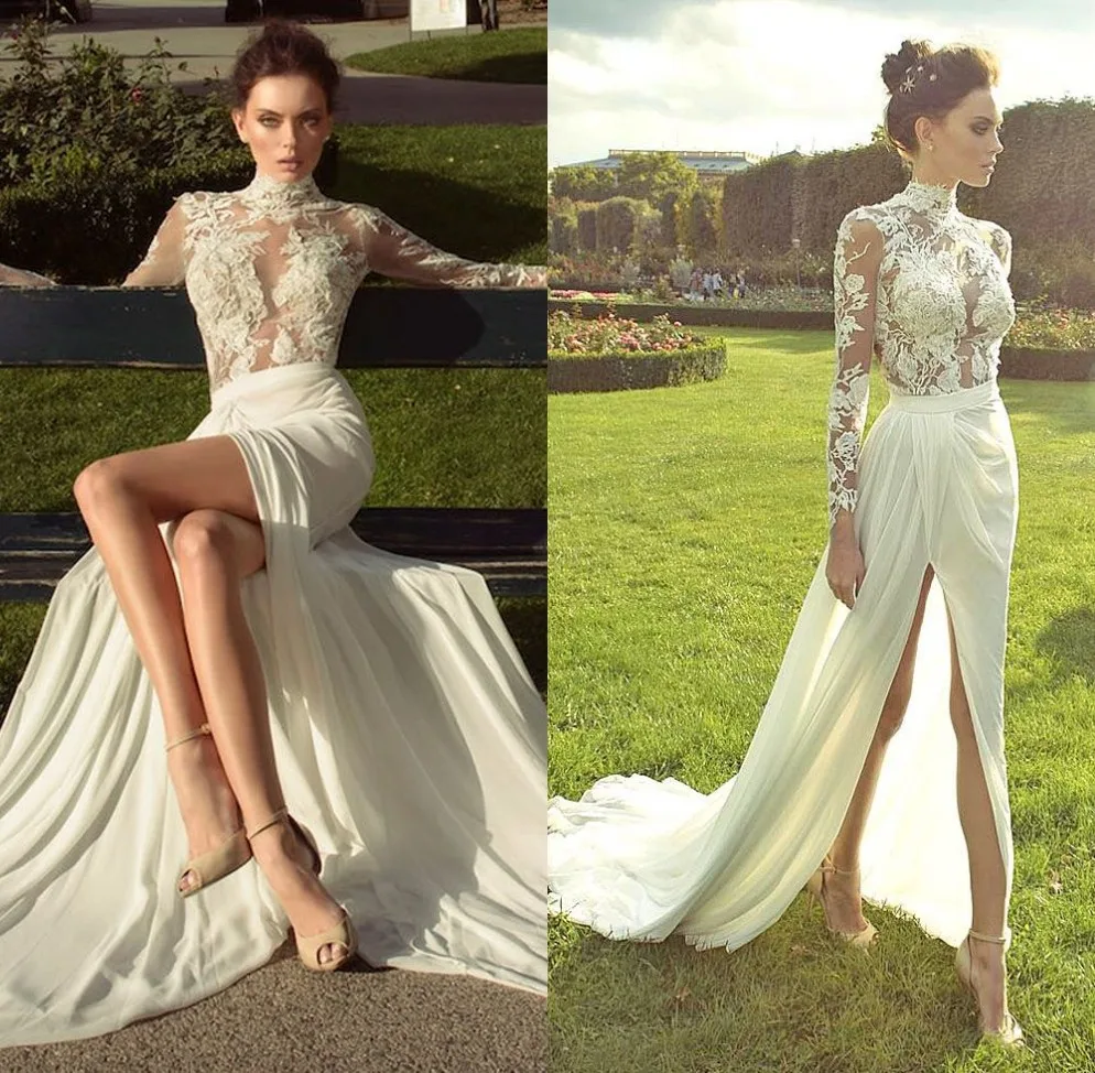 Романтическое кружевное свадебное платье Vestido de noiva 2019 богемная шифоновая с