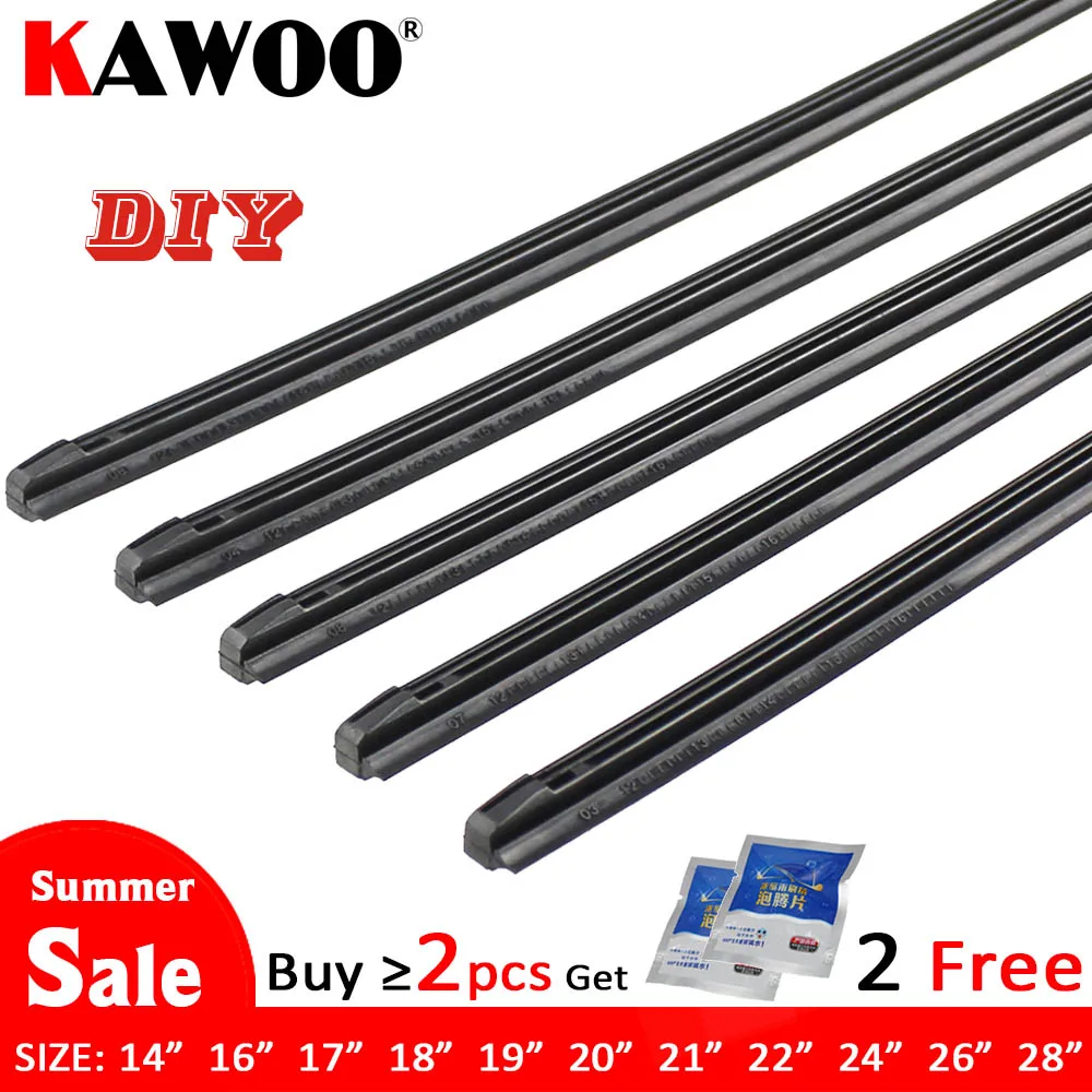 KAWOO Car Vehicle Insert Rubber strip Wiper Blade (Refill) 8mm Soft 14