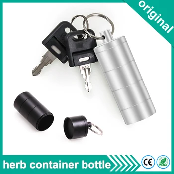 

portable key ring dry herb container bottle for tobacco smoking dab wax vaporizer containers keychain dabbing box four layers