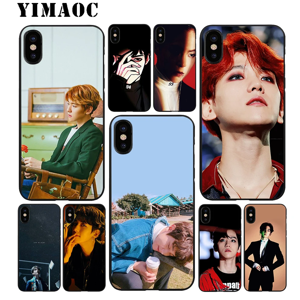 YIMAOC EXO baekhyun полосы Мягкий ТПУ Черный силиконовый чехол для iPhone X или 10 8 7 6S Plus 5 5S SE Xr