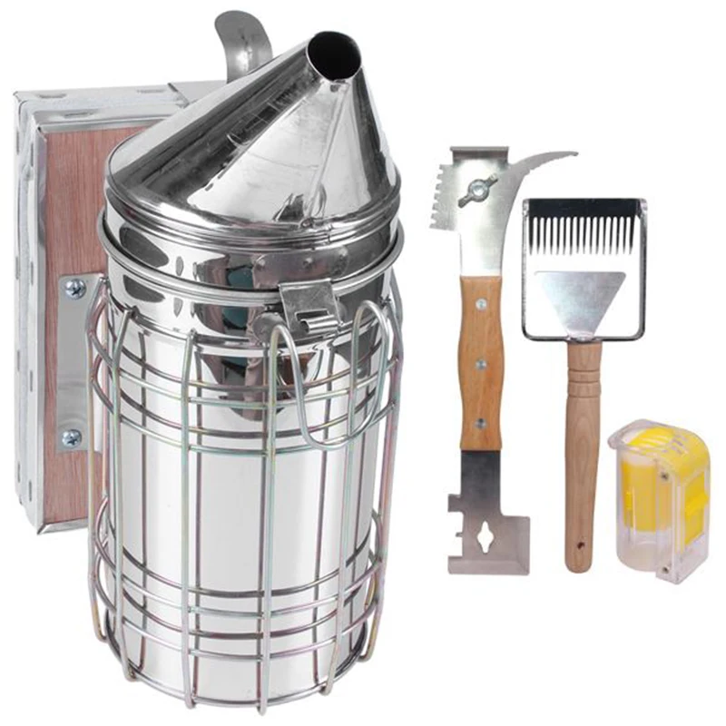 

Beekeeping Tools Four In One Suit Bee Smoker/Queen Bee Bottle /Two In One Honey Fork Scraper /Double Head Scraper Average