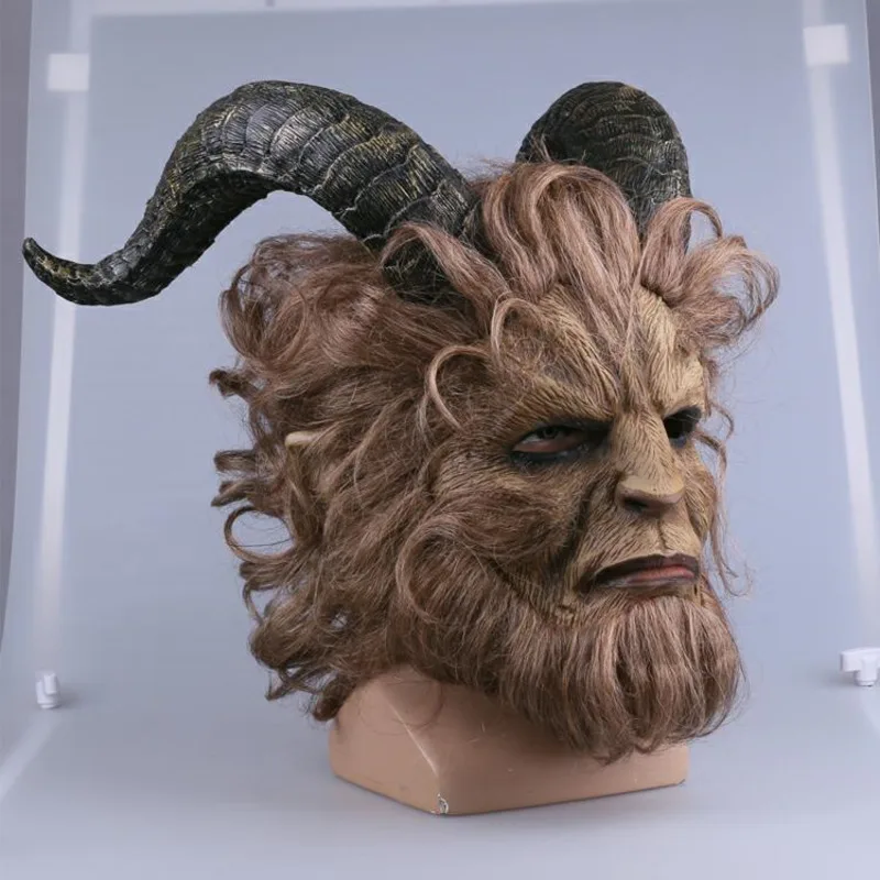 Discount  Beauty and the Beast Prince Mask Horror Beast Lion Helmet Cosplay