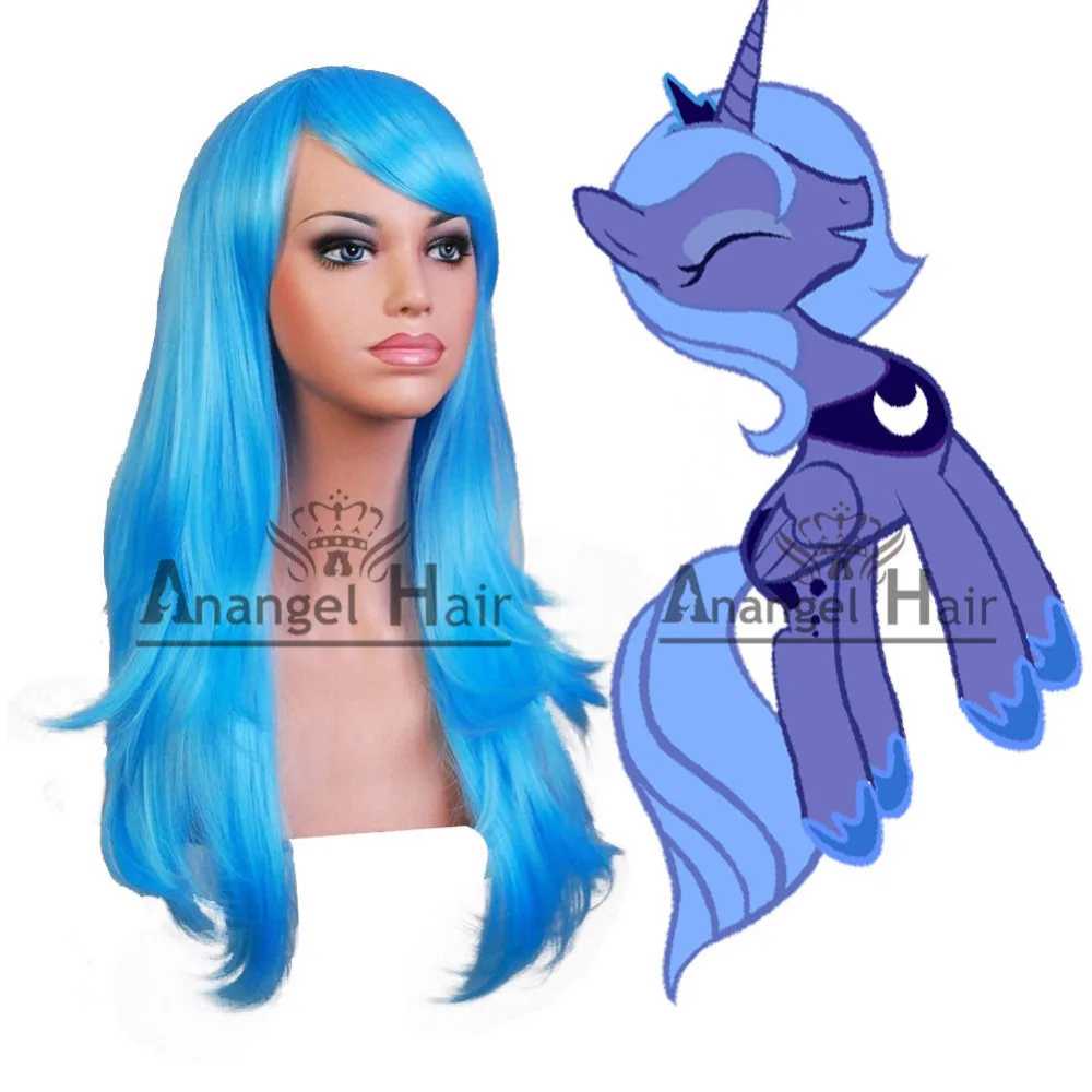MISS 001197 Pony Princess Luna Cosplay Wig Blue PARTY Wigs on