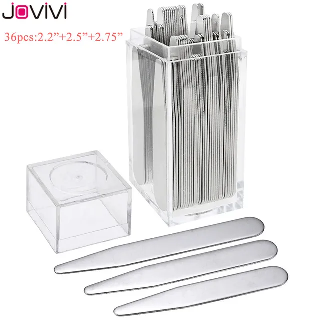 20/36/40Pcs Metal Collar Stays 10 Magnets 4 Sizes With Box For Men