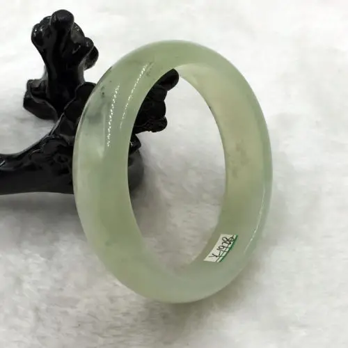 

free shipping 02166 China Natural Beautiful Grade A Green Icy Jade Bangle Bracelet