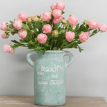 3 головки маленький Лотос Европейский искусственный Шелковый цветок букет Сделай Сам поддельный цветок для свадебного украшения дома гостиной офиса Декор