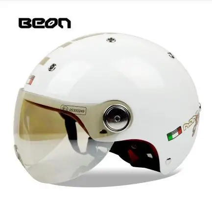 New arrival brand Beon vintage helmet Scooter motos motorbike capacetes retro motorcycle half face helmets - Цвет: white