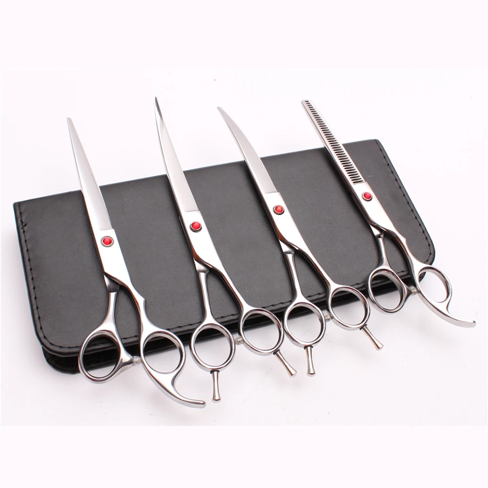 

C3002 4Pcs 7" 19.5cm Kasho Styling Tool 440C Grooming-for-dog Hairdresser for Dogs Set of Tools Professional Pets Hair Scissors
