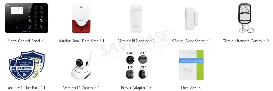 Homsecur беспроводный 4 г/3g/gsm, ЖК-дисплей охранной сигнализации системы + беспроводной IP камера GA01-4G-B