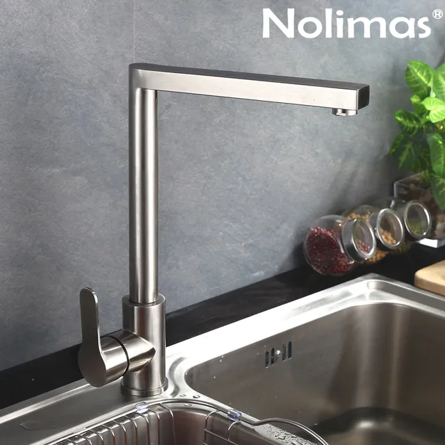 Best Quality Brushed Nickle SUS 304 stainless steel Ceramic Plate Spool Mixer Water Faucet Kitchen Faucet Hot And Cold Double Control Tap Best Quality Brushed Nickle SUS 304 stainless steel Ceramic Plate Spool Mixer Water Faucet Kitchen Faucet Hot And Cold Double Control Tap