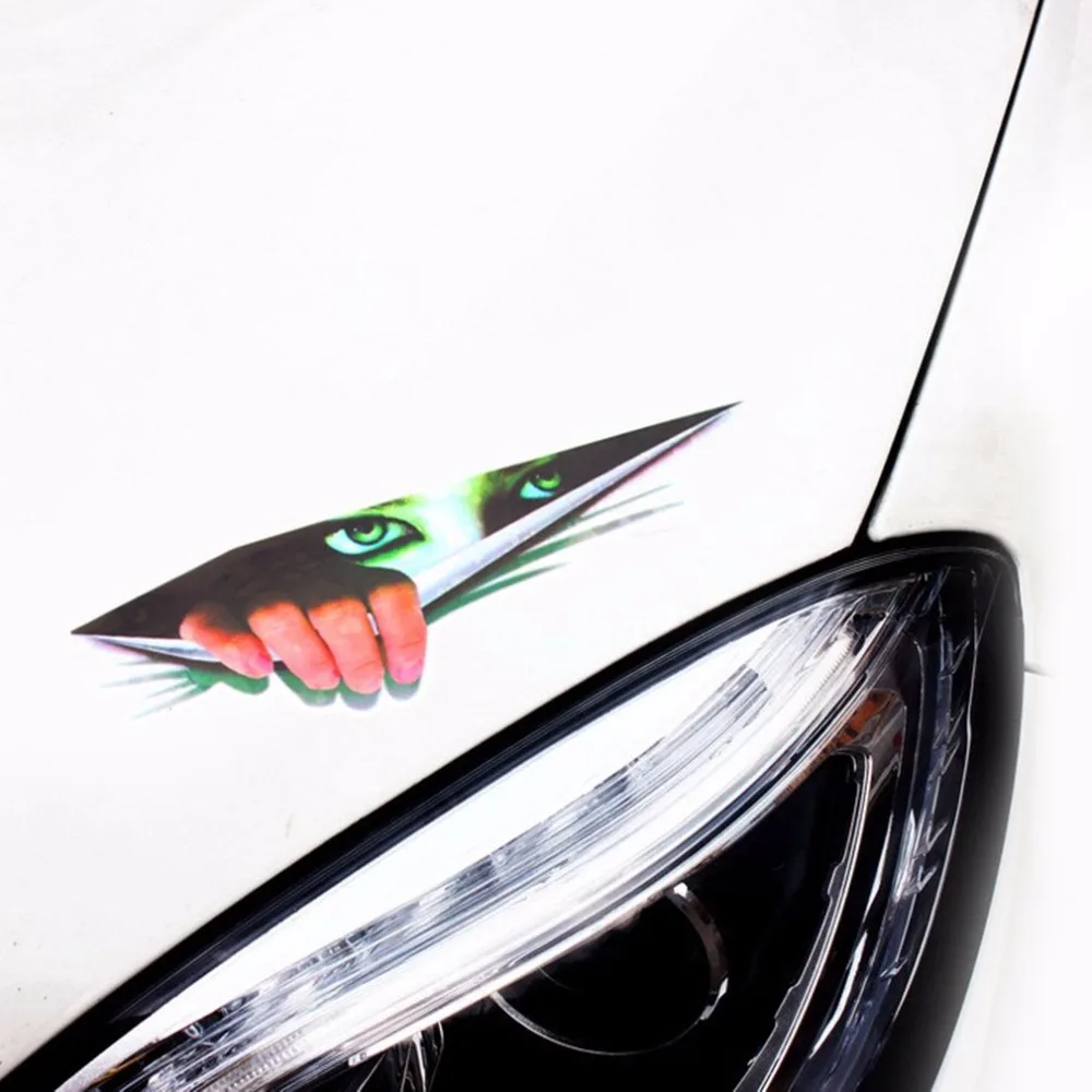 Модная 3D имитация автомобиля Наклейка для автомобиля Мотоцикл интересный глазки декоративные стикер для окна автомобиля Наклейка