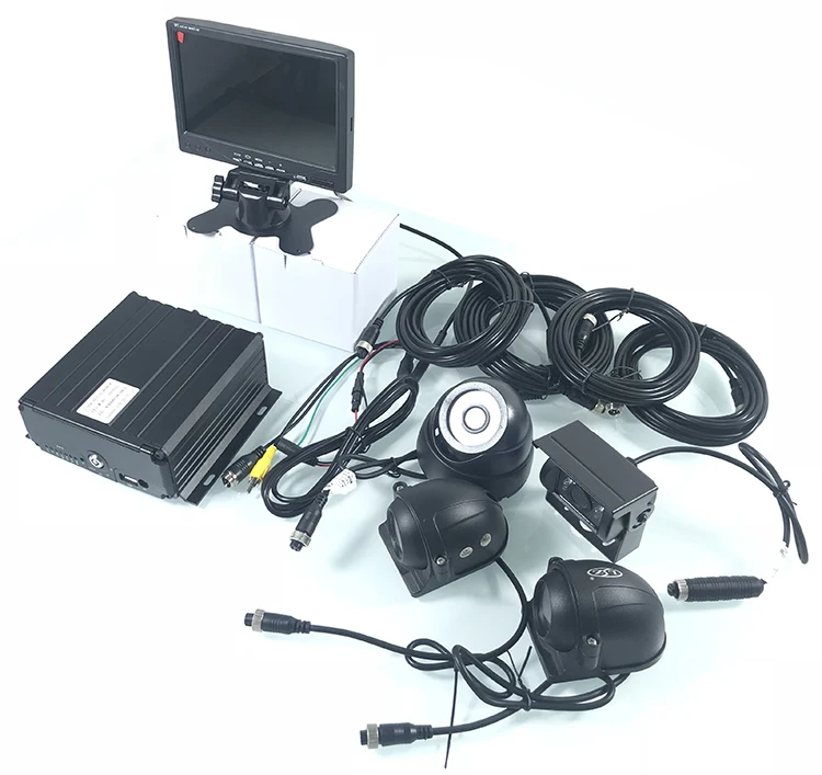 Аналоговая камера высокого разрешения 4CH жесткий диск SD карты грузовик для наблюдения местных видео цикл видео мониторинга хост hd 7 дюймов Автомобильный Монитор система цветного телевидения PAL/NTSC система