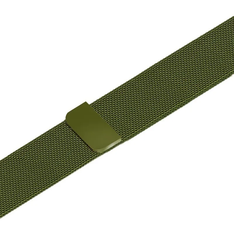 Миланский Браслет-петля для Apple Watch серии 5 4 3 2 1 42 мм 38 мм ремешок для iwatch 40 мм Замена 44 мм браслет из нержавеющей стали - Цвет ремешка: Green