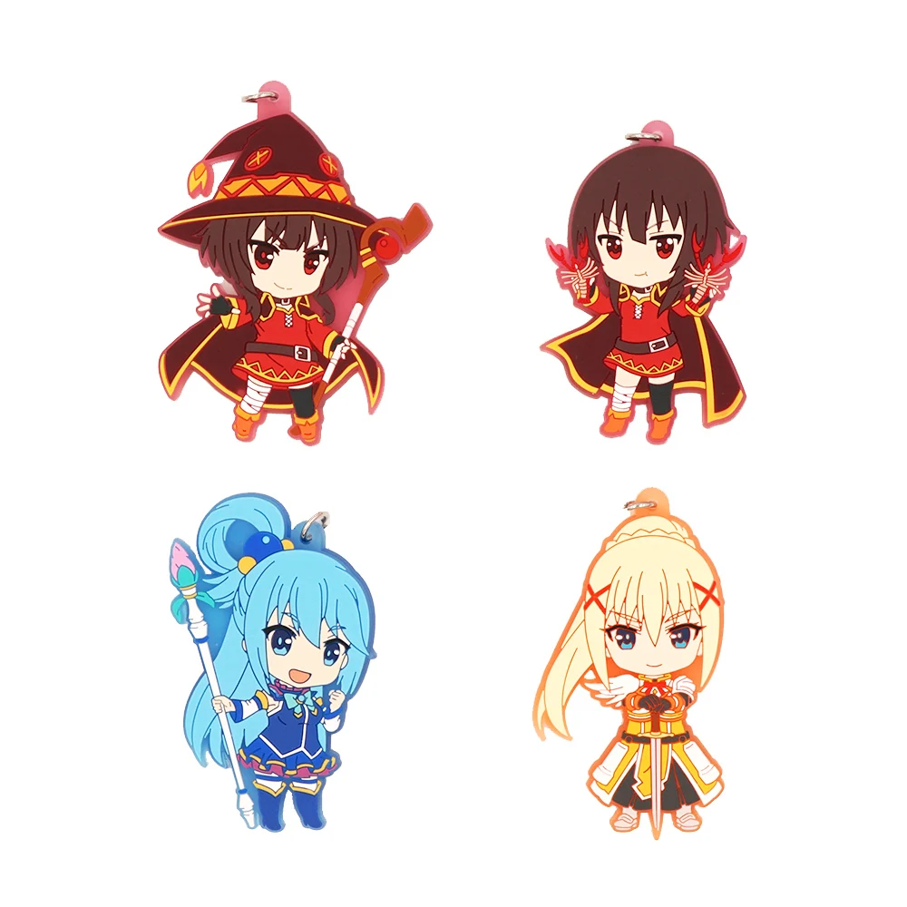 KonoSuba Kono Subarashii Sekai ni Syukufuku Wo аниме Megumin Aqua Darkness ремешок резиновый брелок