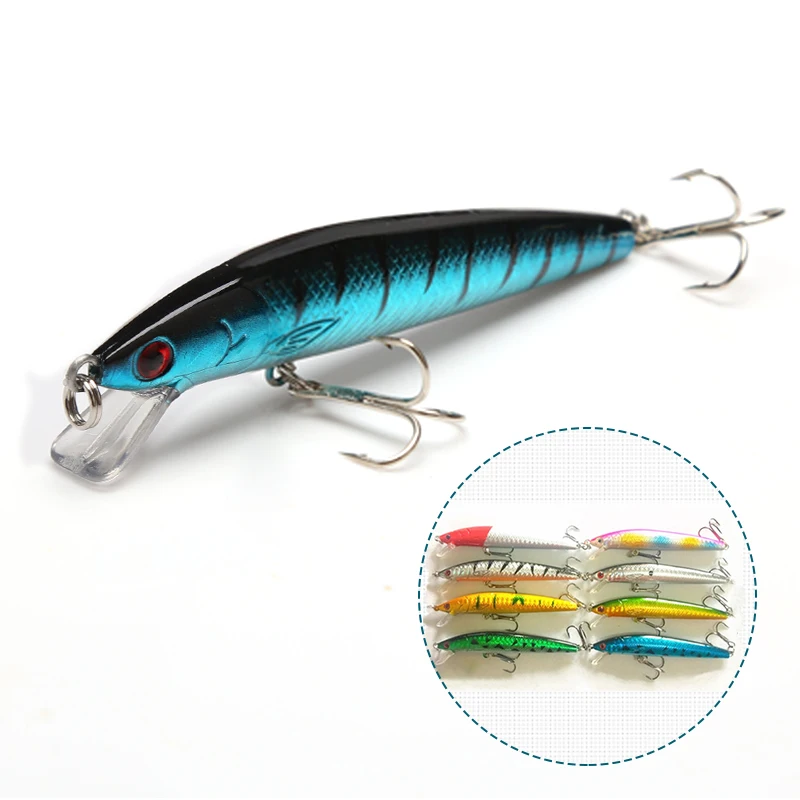 

DONQL Minnow Fishing Lure Hard Bait 10cm 7.5g With Treble Hooks 3D Eyes Fishing Wobbler Crankbait Accessory Tackle Baits