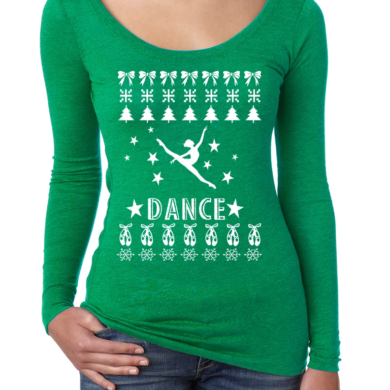Women's Shirt Dance Ugly Xmas Tee Love Dancing Is Life Shirt