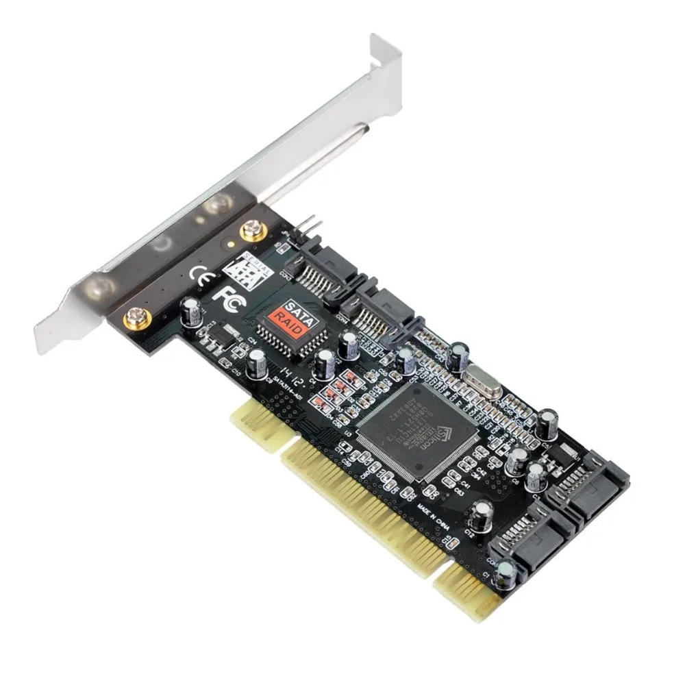 Карта PCI 4 порта SATA Внутренний RAID контроллер карта добавить на карту с чипсетом Sil 3114 совместимый со Спецификацией PCI