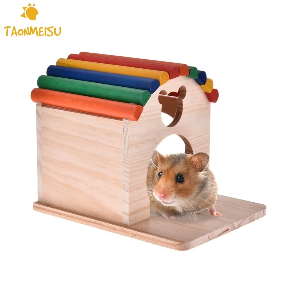 Buy Wood Small Animal pet Hut Hamster house Bed Summer