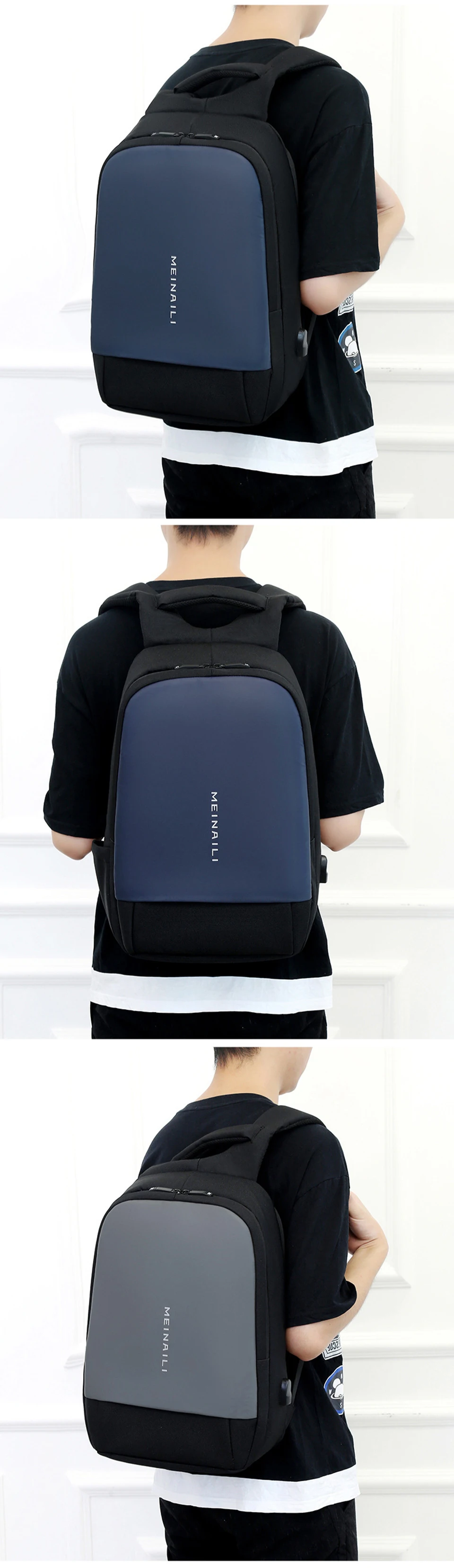 9 Laptop Backpack Anti-theft Backpacks USB Charging Bagpack Waterproof Travel Men Back Pack Large Capacity Luggage School Bag Pack