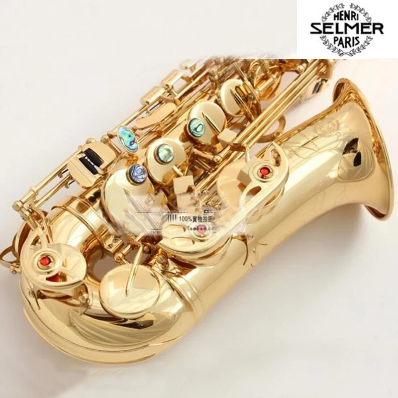 Selmer R54 Brand Saxophone Alto Eb Sax Musical Instrument Professional Grade Gold Lacquer Alto Sax Mouthpiece
