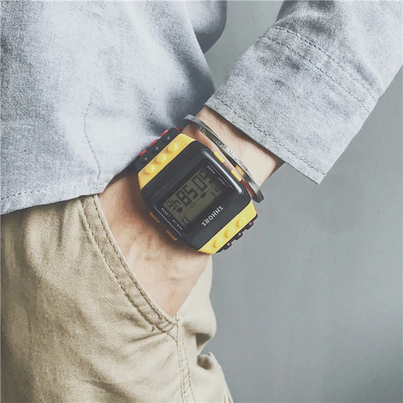 SHHORS цветные многофункциональные водонепроницаемые наручные Детские Смарт-часы с ЖК-дисплеем для мужчин и женщин спортивные часы цифровые наручные Смарт-часы Мужская мода