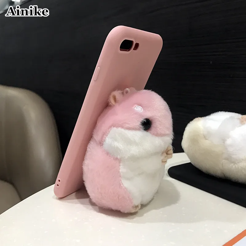 

Ainike Cute Hamster Soft TPU Phone Case For Samsung Galaxy S5 S6 S7edge S8 S9Plus Note5 C9 J7 A510 E5 3D Cartoon Toy Doll Cover