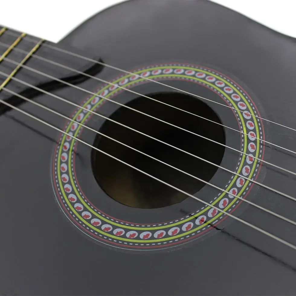 SLADE 23 дюймов черная Акустическая гитара из липы Музыкальные инструменты с гитарными струнами подарок для детей начинающих