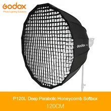 Godox портативный P120L 120 см параболический сотовый софтбокс с решеткой Bowens Flash Reflector Фотостудия софтбокс CD50