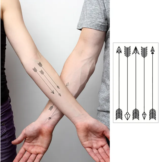 SHNAPIGN Pfeil Flash Tattoo Hand Aufkleber 10,5*6 cm Kleine