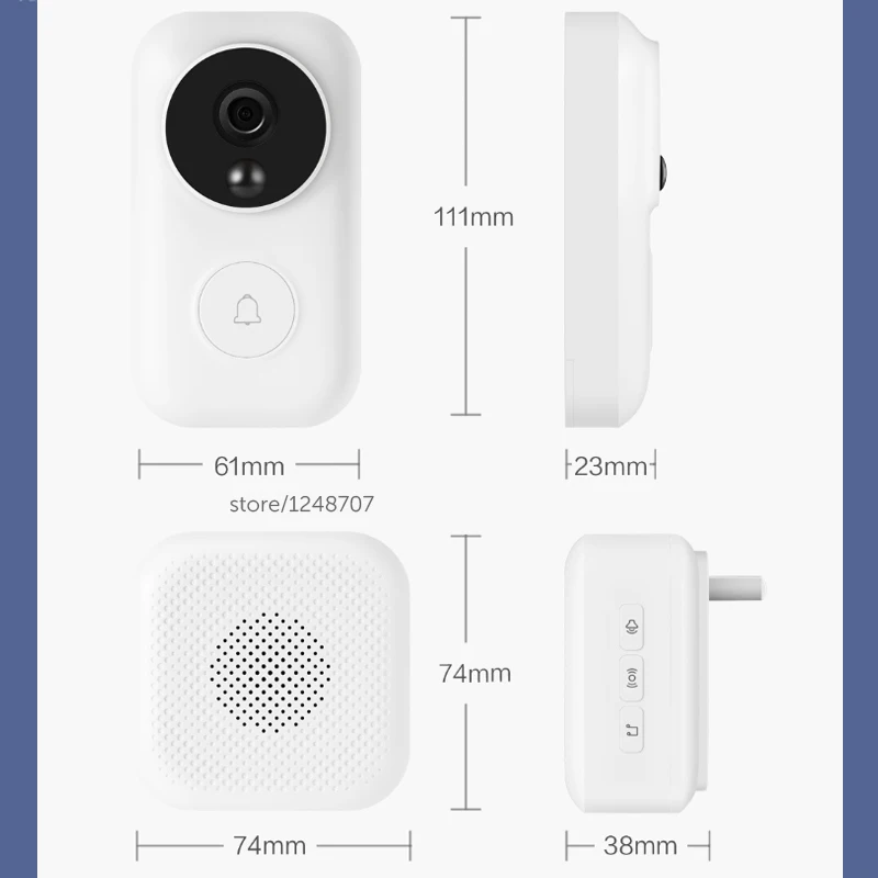 Xiaomi Mijia Doorbell AI Face Identification 720P IR Two Way Audio Video Motion Detection SMS Push Intercom Free Cloud Storage