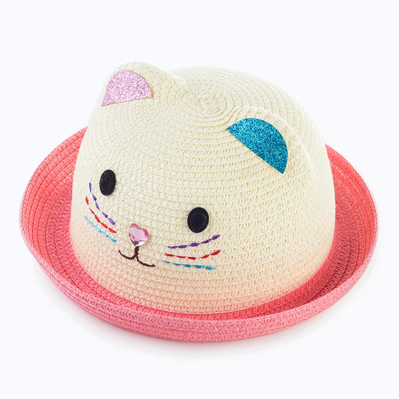 ; Новинка; детская шапка; летняя детская шапка с кошачьими ушками и ушами; милая пляжная шляпа для девочек; шляпы солнцезащитные для мальчиков; chapeau