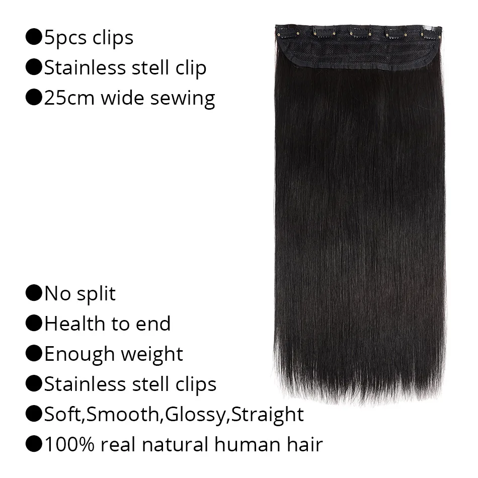 MRS HAIR Clip In Human Hair Extensions Straight 14\ MRS HAIR Clip In Human Hair Extensions Straight 14\