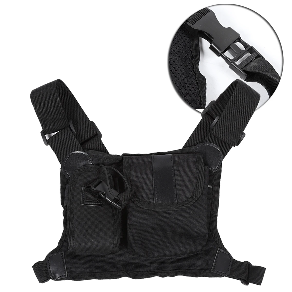 

SOONHUA Walkie Talkie Bag Two Way Radio Chest Pocket Pack Backpack Radio Accessory Pouch Holder Carry Case