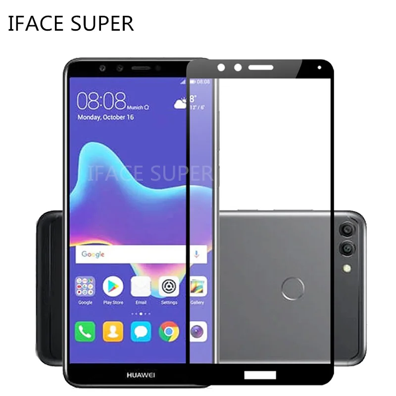For Huawei Y9 2018 Tempered Glass Huawei FLA LX1 FLA LX2 FLA LX3 Screen ...