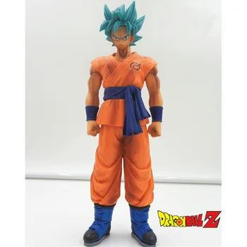 

28CM MSP Dragon Ball Z Super Saiyan God Son Goku Action Figure Blue Hair Goku DragonBall PVC Collection Model Toy Doll