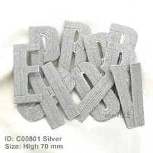 Новые серебряные 26 букв Железные на патч продвижение Parch Экологичные ручной работы 3D аппликация для одежды оригинальные нашивки