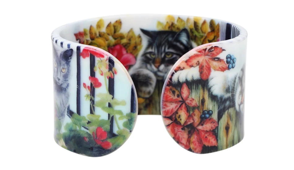 Bonsny Пластиковые Красочные кошачьи браслеты с котенком браслеты модные ремесленные ювелирные изделия для женщин девушек Дамы аксессуары для животных