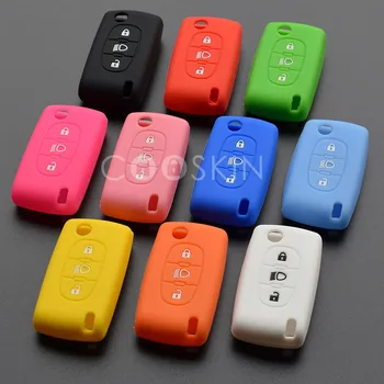 

silicone rubber car key fob cover case set skin protect for Citroen C2 C3 C4 Picasso Xsara C5 C6 C8 Remote Flip Folding 3 button