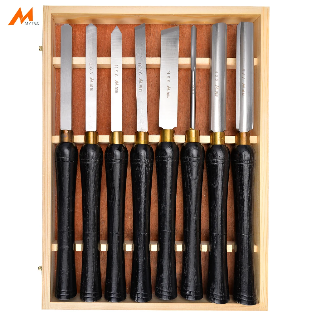 

8PCS Professional Quality Woodturning Lathe Chisels Set Paring Spindle Gouge HSS Skew Chisel