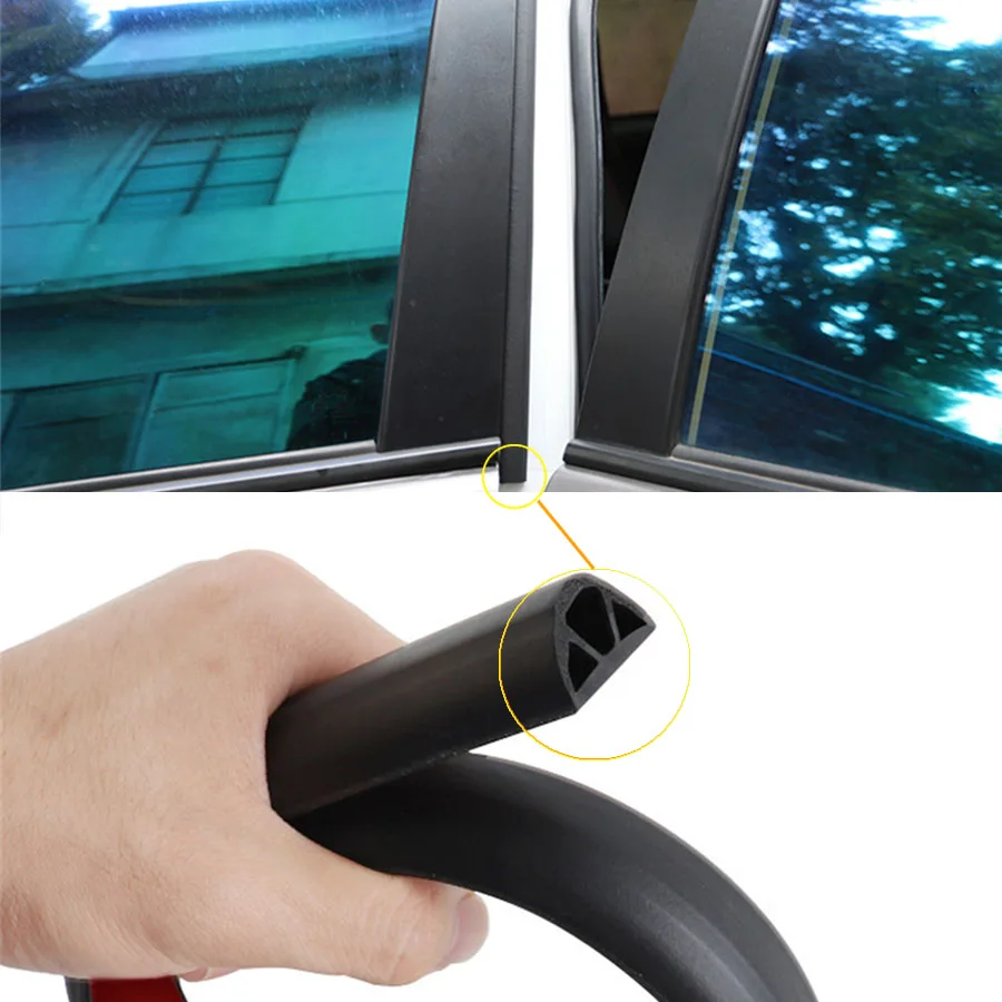 

2Pieces 50cm B Pillar Car Door Seal Rubber Sealing Strips Rear Edge Trim Windproof