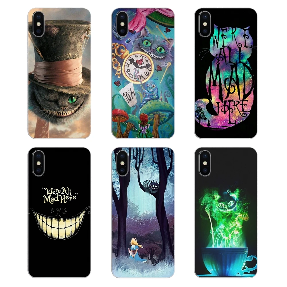 Алиса в стране чудес Чеширский кот для Samsung Galaxy S2 S3 S4 S5 MINI S6 S7 edge S8 S9 Plus Note 2 3 4 5 8 Coque