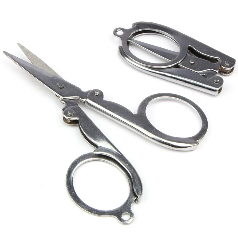 

Portable Folding Stainless Steel Scissors Mini Folding Scissors Travel Scissors Color Silver