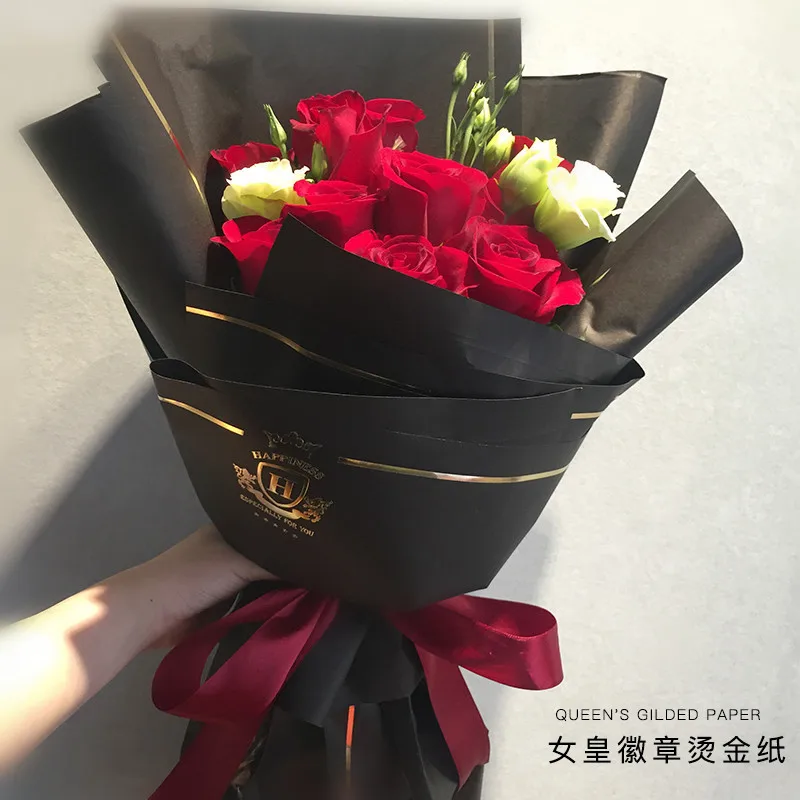

Model Design Golden Queen Badge Florist Warapping Paper,Flower Decorative Paper