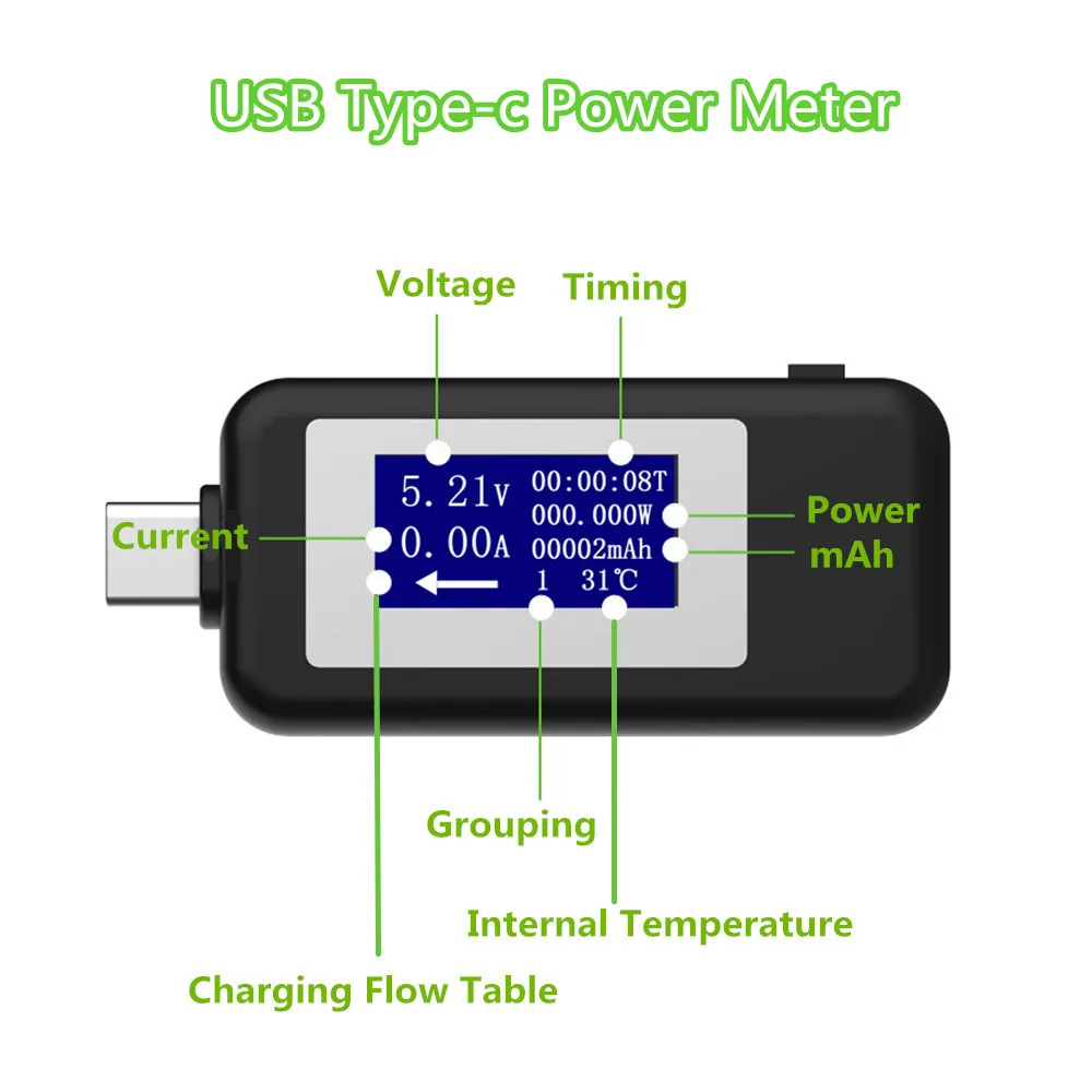 Тип-c USB Тестер DC 4-30 в цифровой вольтметр Amperimetro voltagecurent метр амперметр детектор power Bank индикатор зарядного устройства