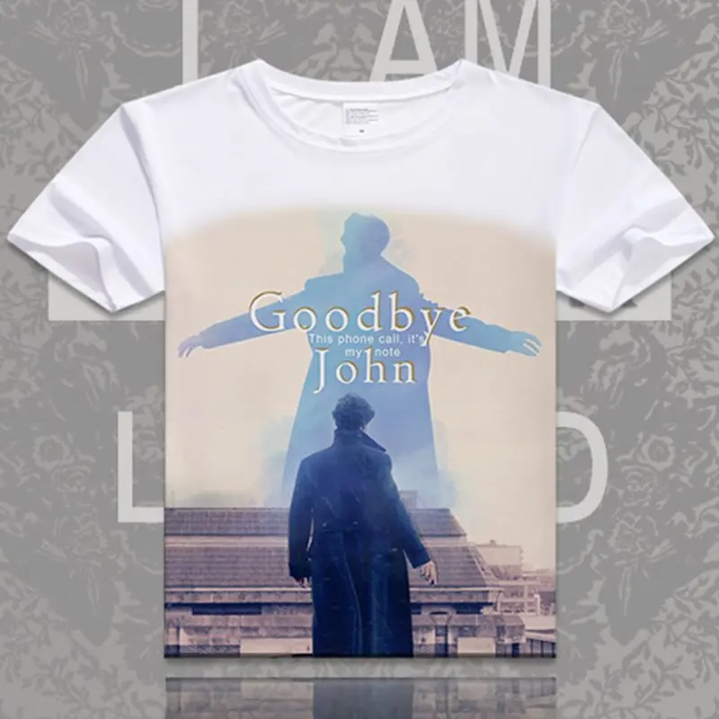 

Movie Sherlock Holmes T Shirt Doctor John H Watson Print T-shirts Men Women Short Sleeve Tops Casual Summer Cosplay Tees