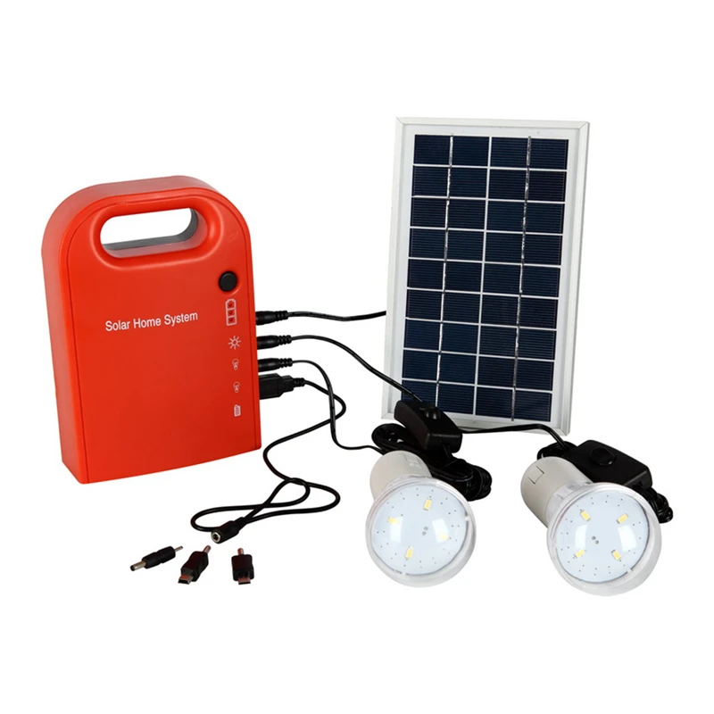 

LAIDEYI LED Solar Lamp Home Outdoor Lighting System IP65 Solar Lights for Camping Emergency Soloar LED Lamps With 2 LED Bulbs
