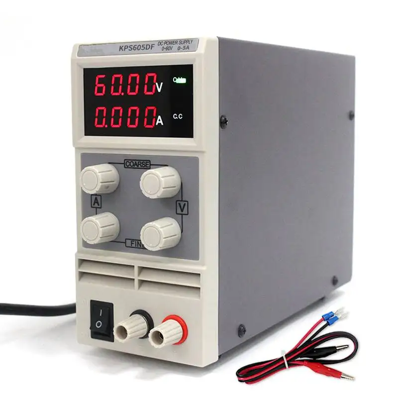 

KPS605DF Mini 0-60V/0-5A Adjustable DC Power Supply EU LED 4 Digits Switching Power Supply Lab