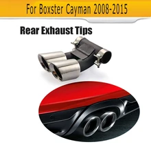 Stainless steel Exhaust escape tail Pipes for Porsche Boxster Cayman S Hatchback 2 Door 2009-2012 Car Styling Sport Style