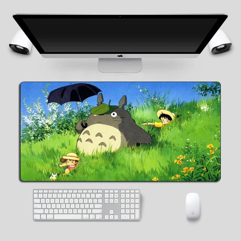 

Cute Totoro Anime Mouse pad Gaming Mousepad Large 60x30cm Soft Rubber Locking Edge Cartoon Computer Gamer Keyboard Desk Mat